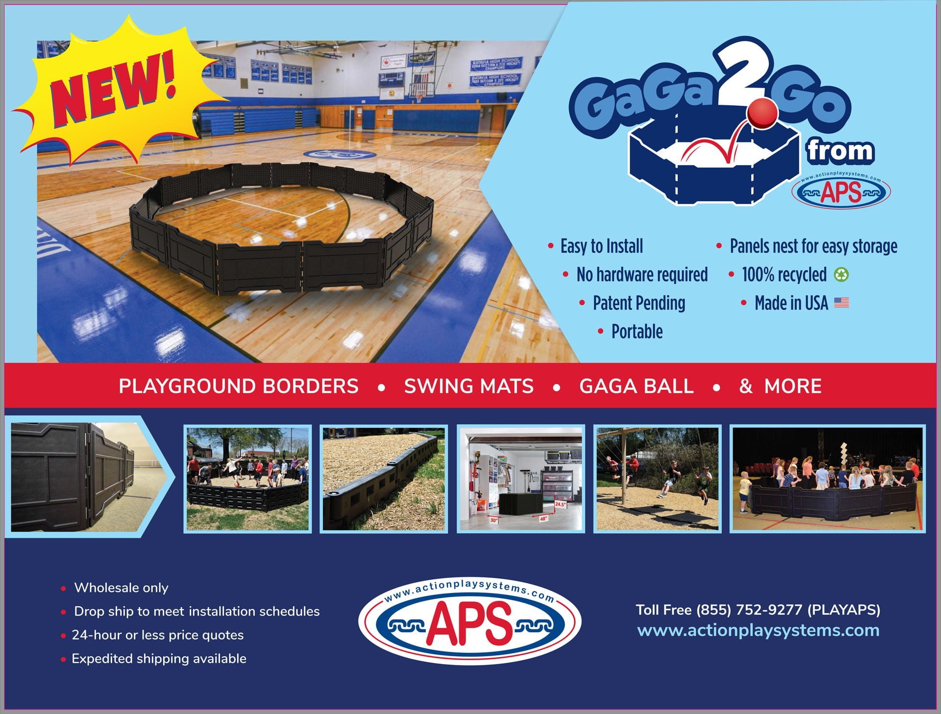 horizontal banner created for GaGa2Go from Action Play Systems