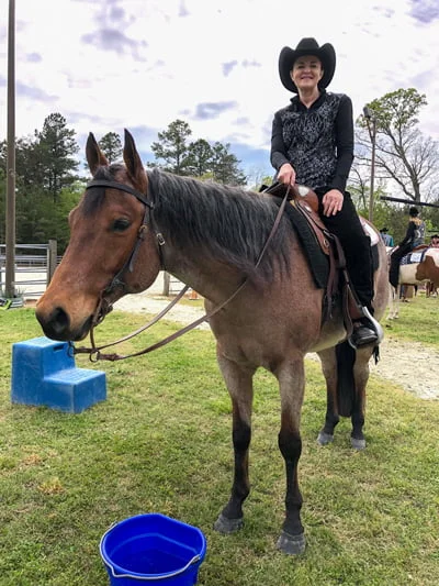 Yvonne Morrison riding her horse, Tyson