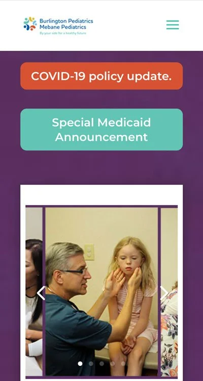 Burlington Pediatrics website