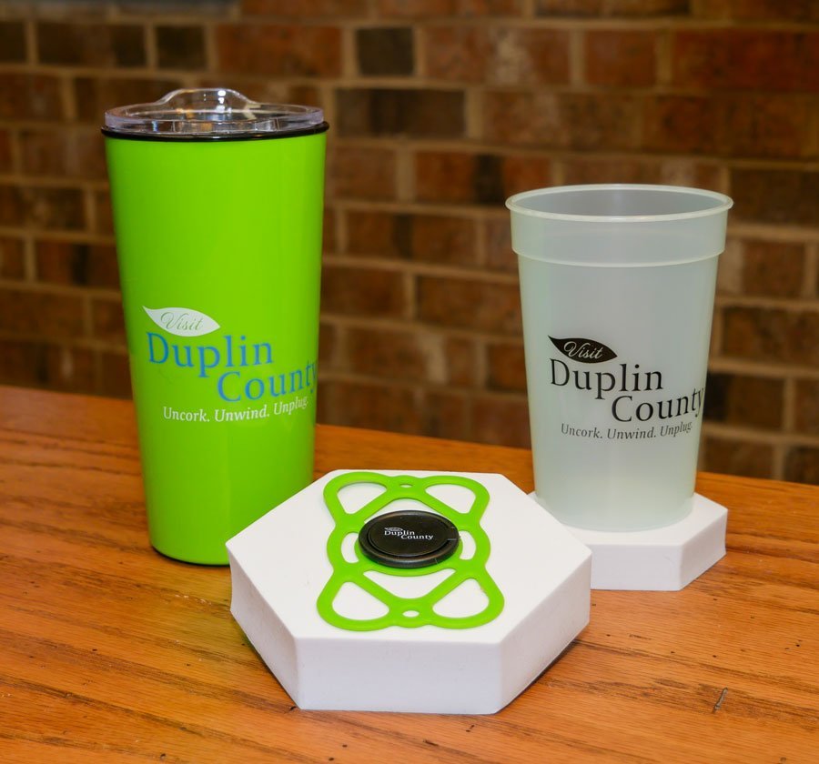 cup, tumbler,a nd phone holder for Duplin County
