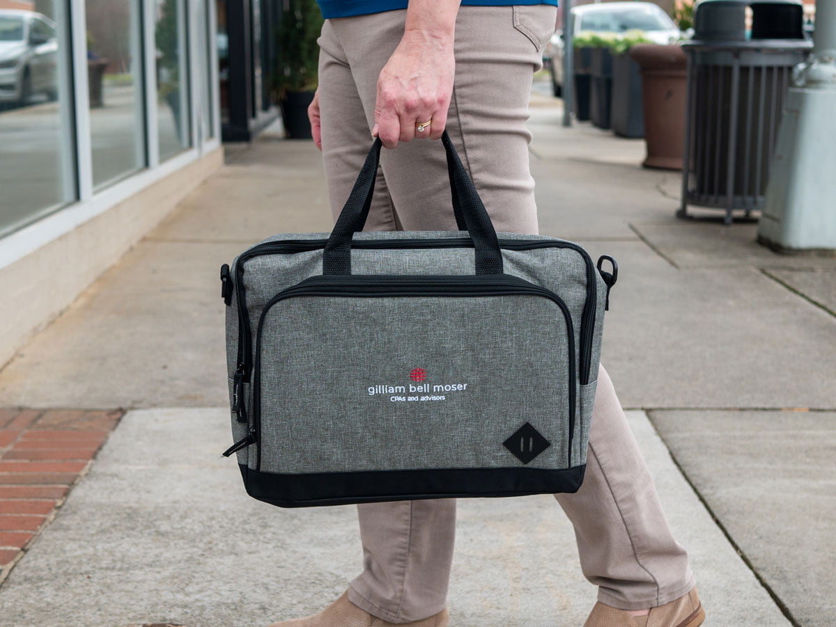 embroidered briefcase for business branded marketing