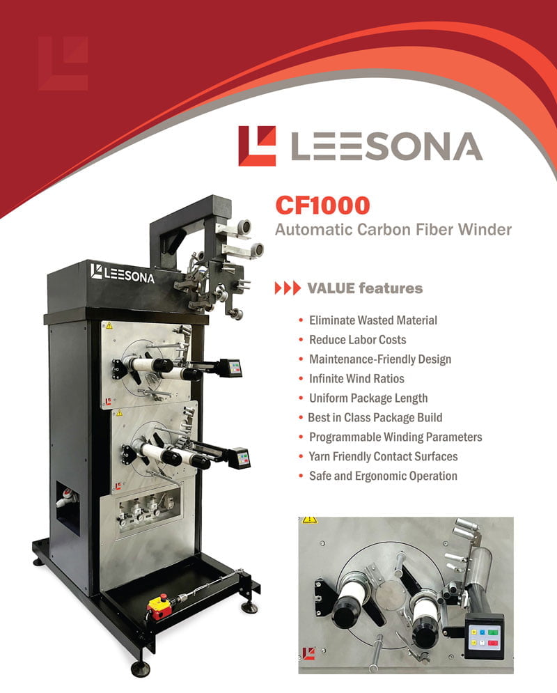 Leesona Automatic Carbon Fiber Winder flyer graphic design