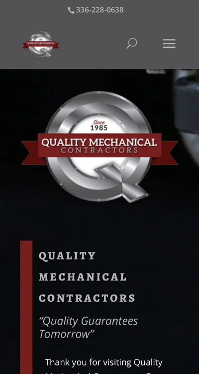 Quality Mechanical Contractors website